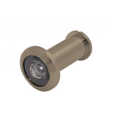 CAL-ROYAL 180 Degrees Brass Door Viewer, 9/16 Bore, Plastic Lens, for 1-3/8 to 2 Thick Doors, US15A Satin DV180-15A